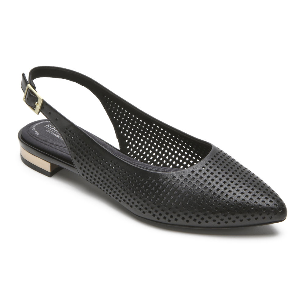 Rockport Flats Sko Dame Svart - Total Motion Adelyn Slingback - QYVK01623